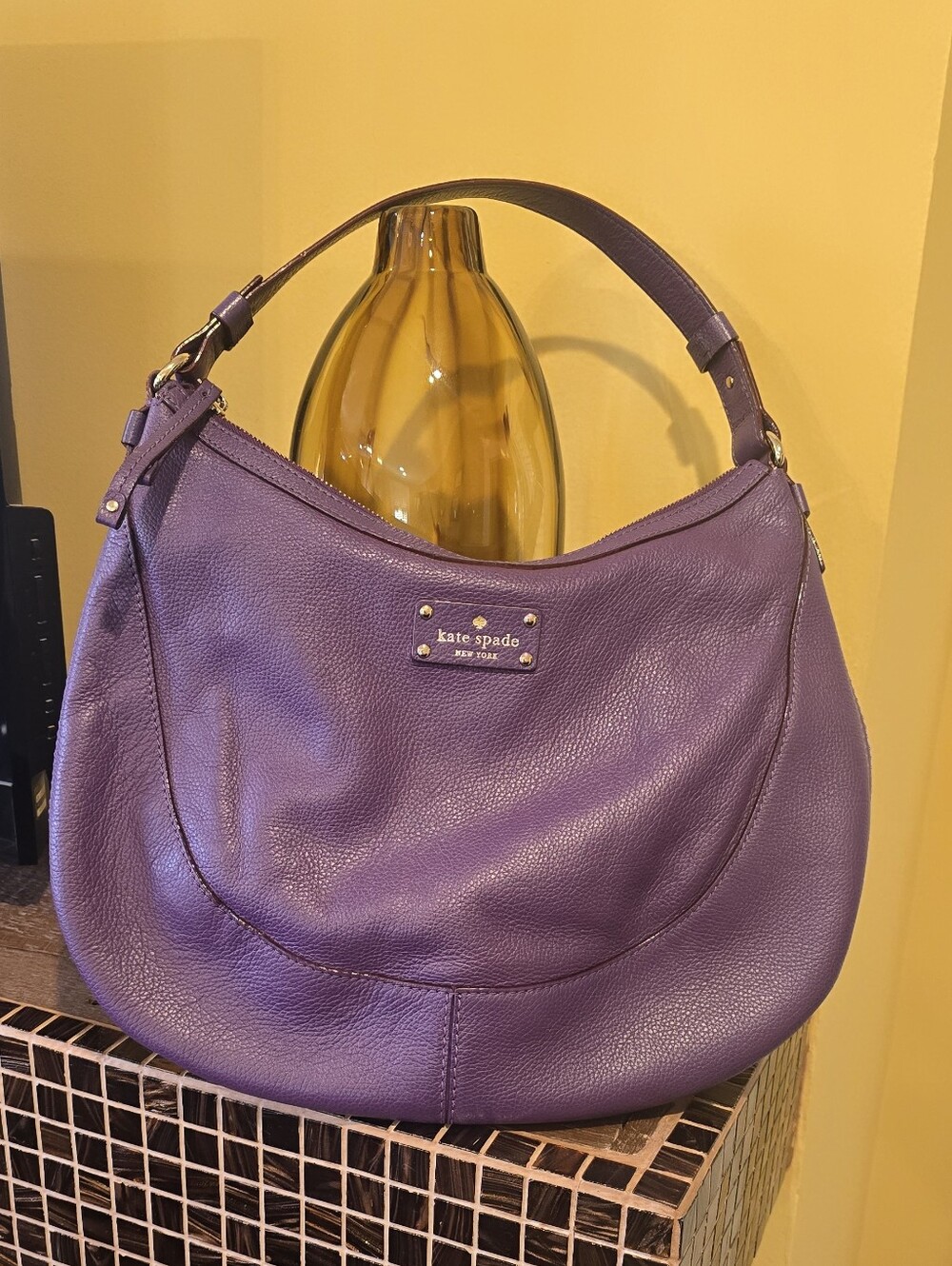 Kate Spade Purple Leather Hobo Bag